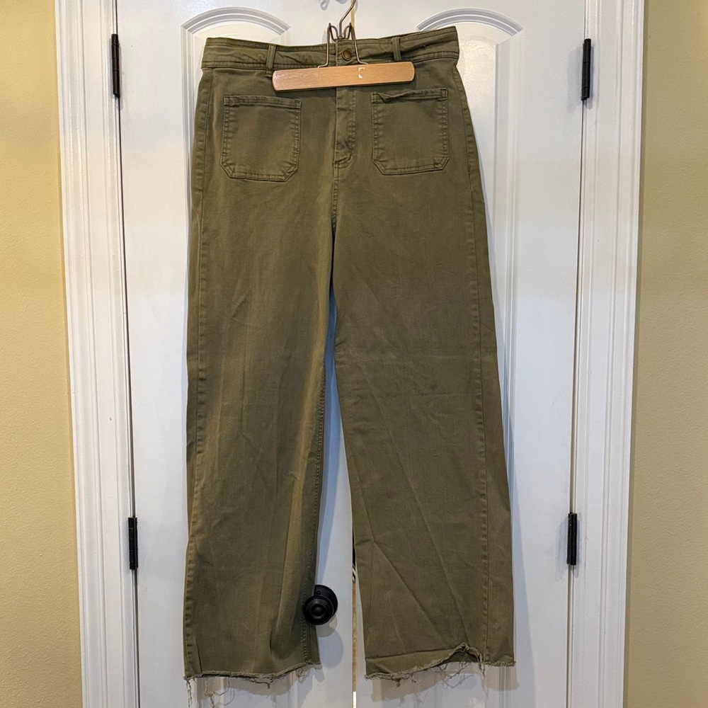 Oat New York High Rise Jeans in Olive Green